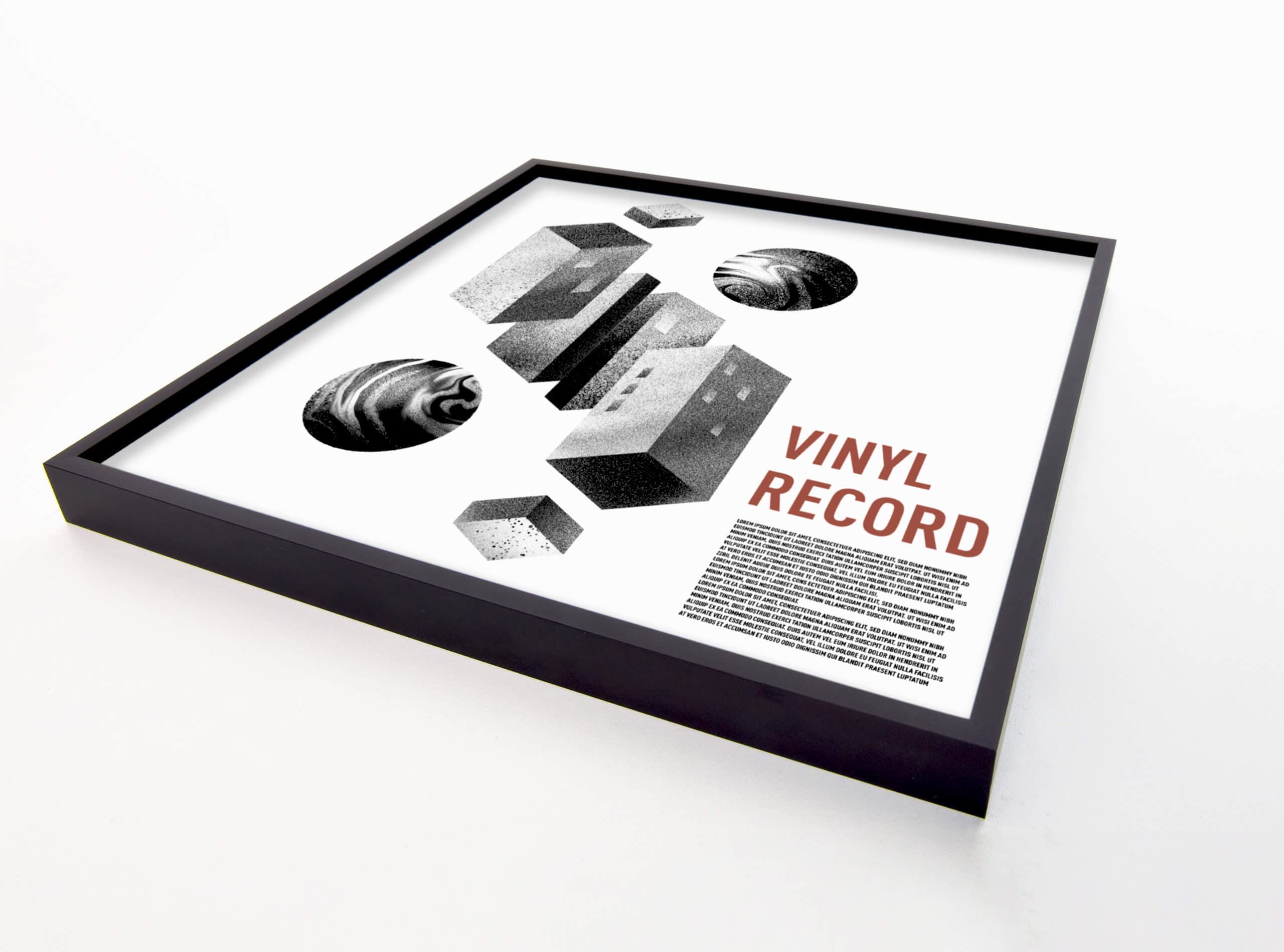 nielsen marco para discos de vinilo, 31,4 x 31,6 cm (juego de 3), Aluminio, Negro mate, Marco para vinilopara colgaren formato vertical y apaisado, vidrio sintético irrompible, Vinyl Alu