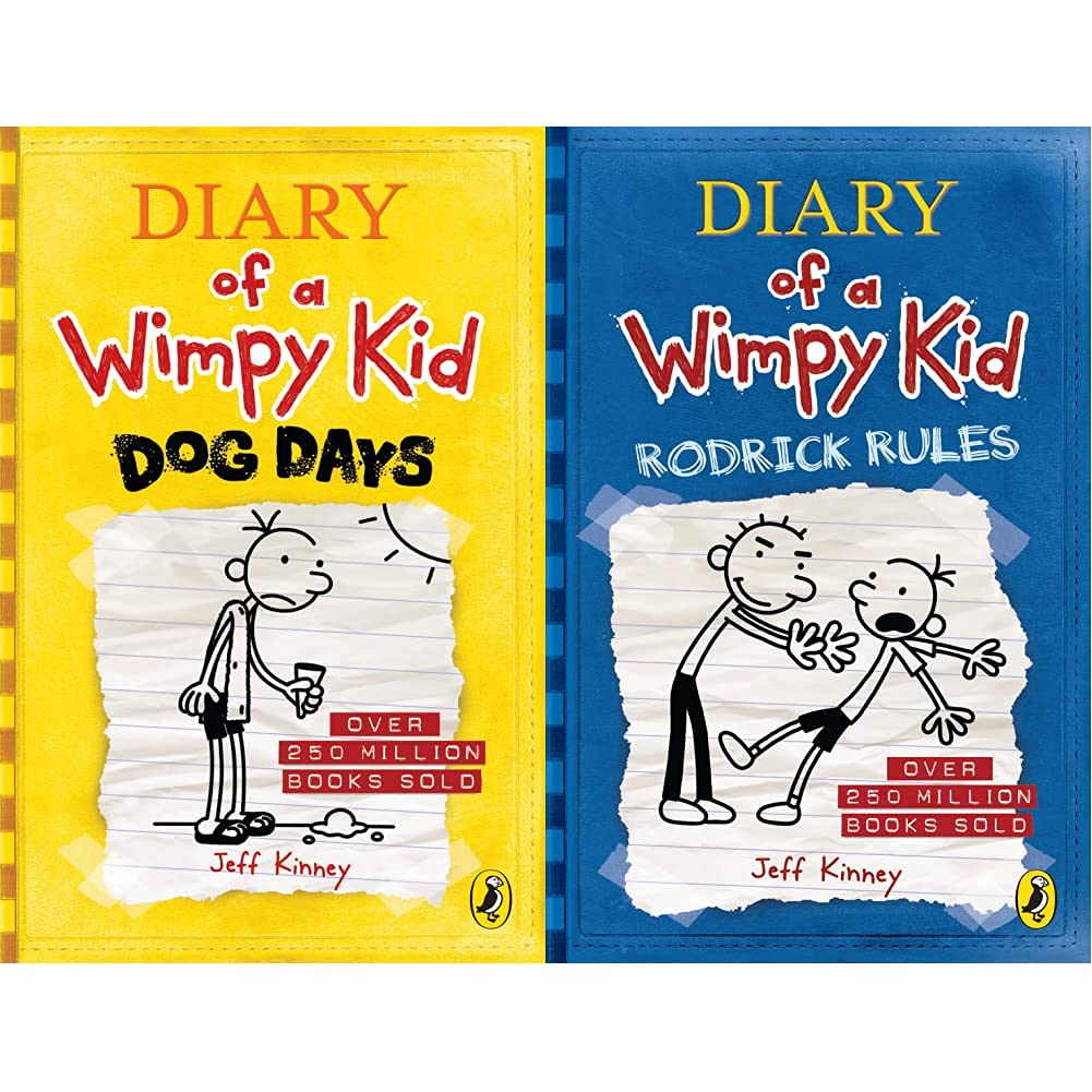 Penguin Random House Diary of a Wimpy Kid: Dog Days (Book 4)+Diary of a Wimpy Kid: Rodrick Rules (Book 2)