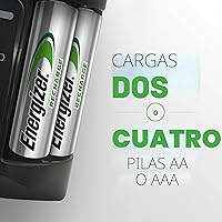 Vista 3 de Energizer CH1HRWB-4 - Cargador de pilas AA/AAA con 4 pilas AA NiMH recargables (carga pilas AA o AAA en 1 hora o menos)