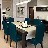 Vista 146 de Juego de 6 fundas elásticas para sillas de comedor, extraíbles y lavables, para sillas de comedor, hotel, ceremonia
