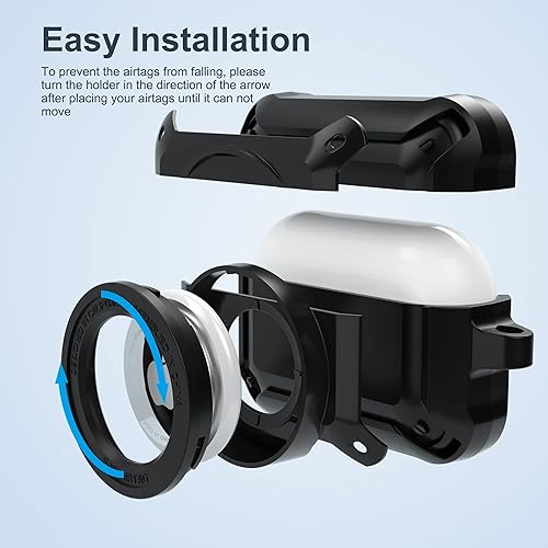 Miniatura 2 de Valkit Funda compatible con Airpods Pro 21 y funda AirTag, resistente 2 en 1, a prueba de golpes, para hombres y mujeres, iPod Airpods Pro de 2 y 1