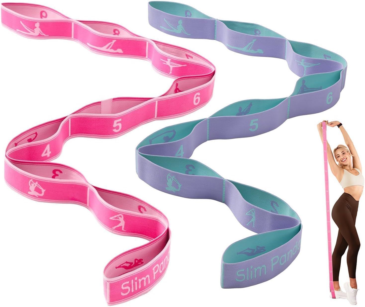Stretch Strap, Multi-Loop for Physical Therapy,Elastic Yoga Stretching Strap for Dance,Yoga, Pilates & Gymnastics Exercise, Ballet Stretching Band for Flexibility, Leg Stretching