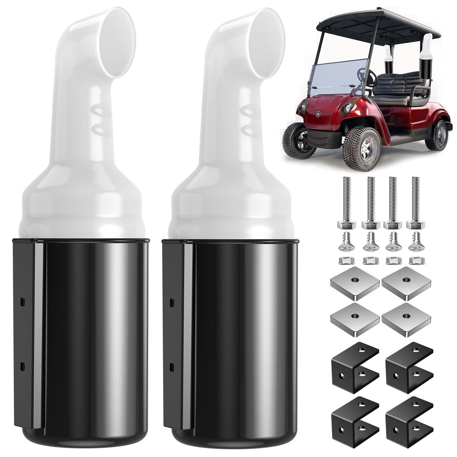 Photo 1 of VYYOKMU Golf Cart Sand Bottle 2PCS, No Drilling Universal Golf Sand Divot Filler Container Pots with 1" Square Tube Bracket Fit Club Car, EZGO, YAMAHA Models,Seed Bottle 35 Ounce Large Capacity