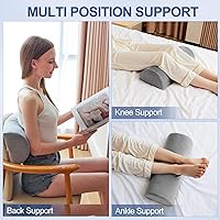 Vista 3 de Knee Pillow for Back Sleeping, Memory Foam Bolster Pillow for Legs, Under Knee Pillow for Sleeping, Leg Pillow for Back & Hip Pain Relief, Half Moon