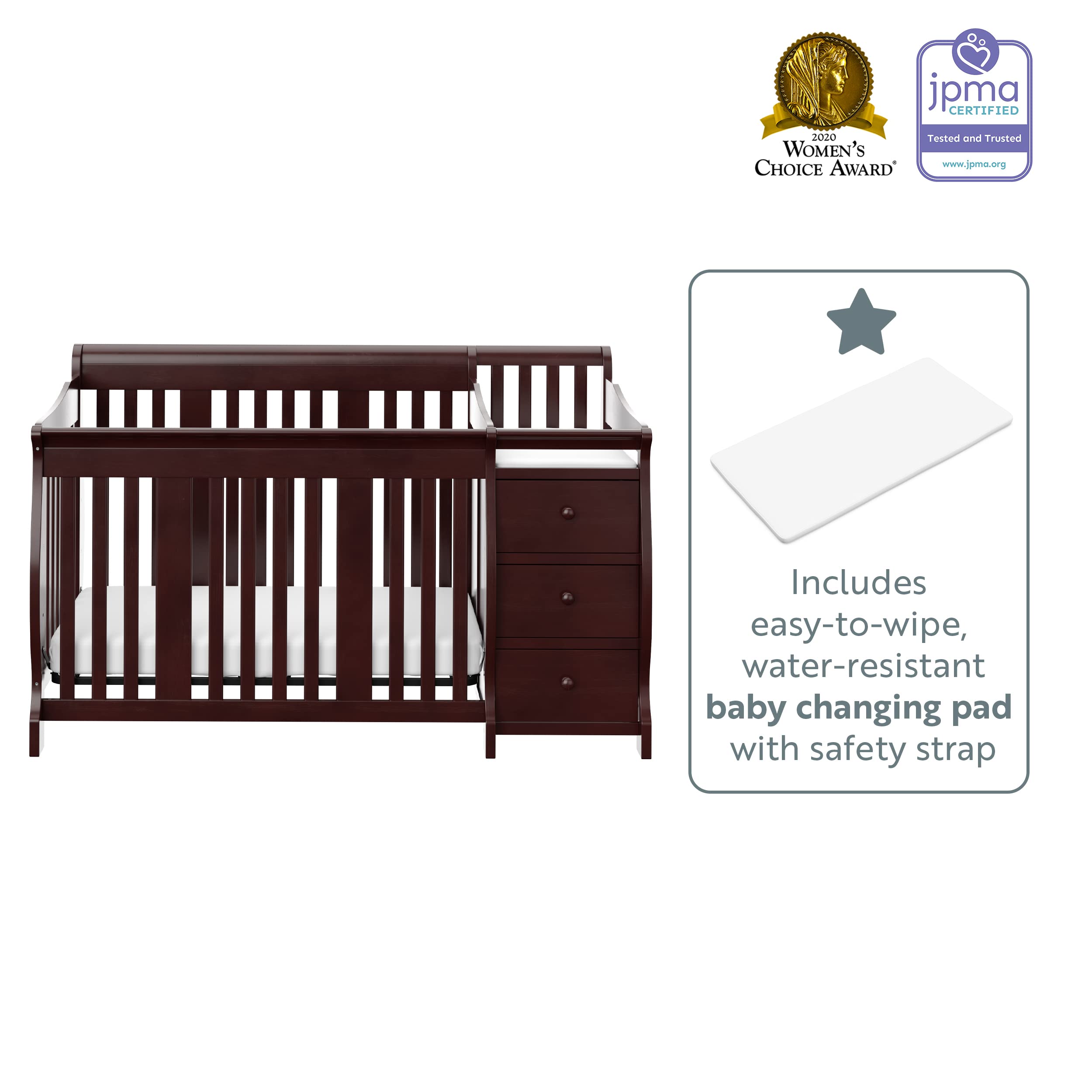 Storkcraft Portofino 4in1 Fixed Side Convertible Crib and Changer