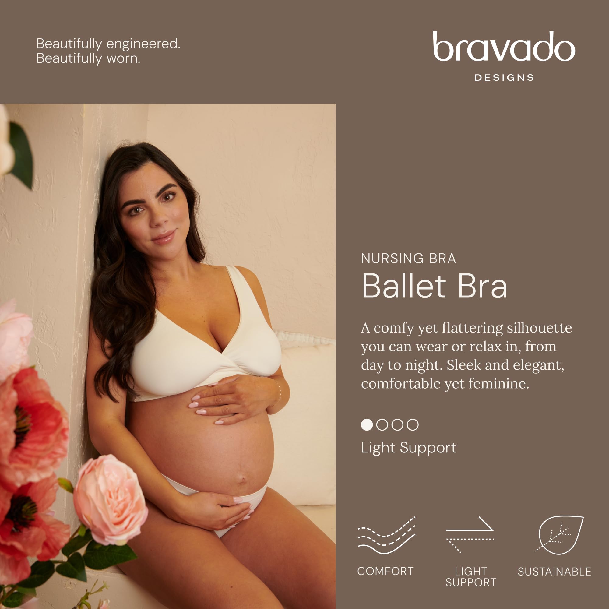 Bravado Designs Reggiseno da donna per allattamento al seno, senza fili, reggiseno premaman