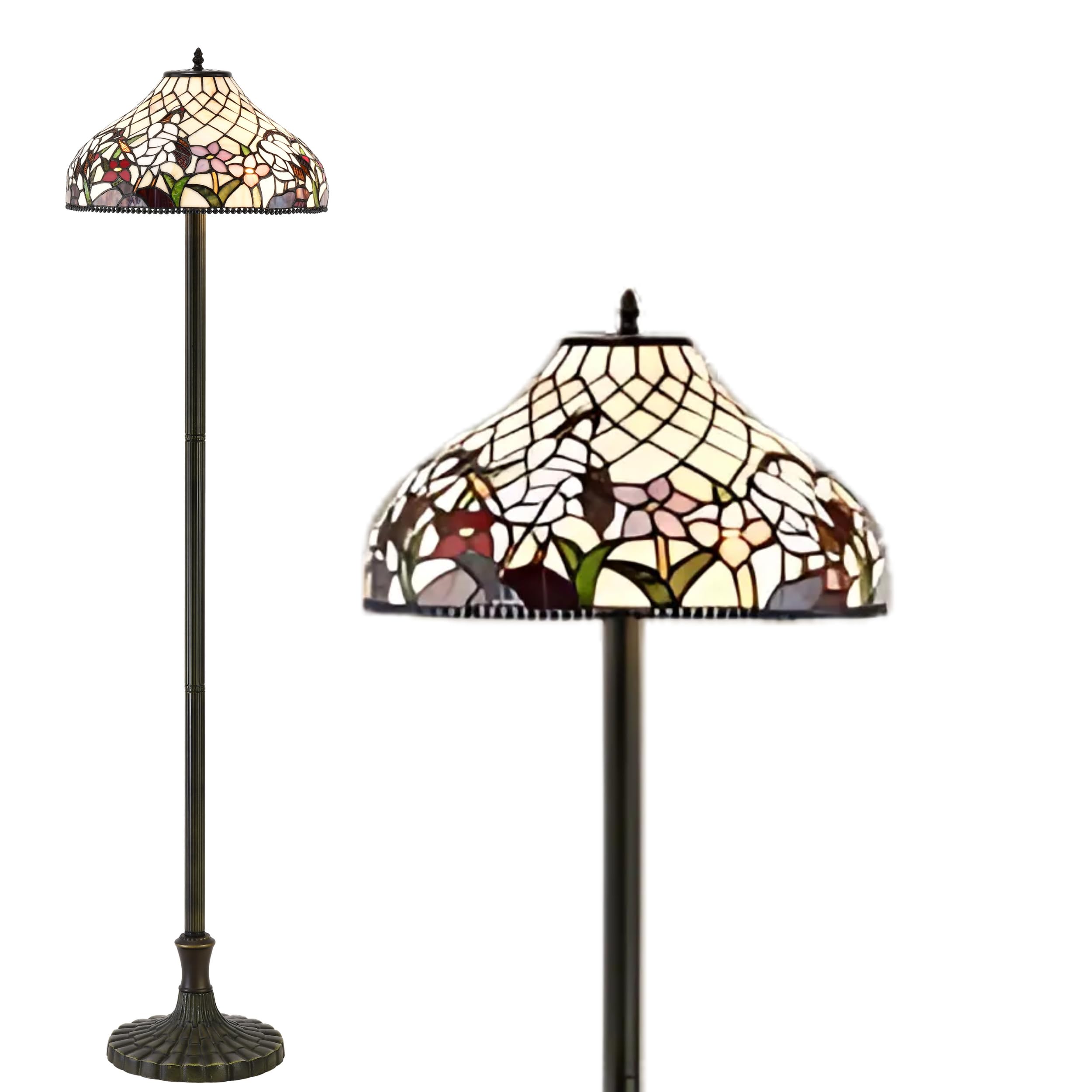 Home Supplies Tiffany Stained Glass handmade Floor Lamps for Living Room, Bedroom, and Lounge (16-Inches, Stained Glass Boheme Tiffany)