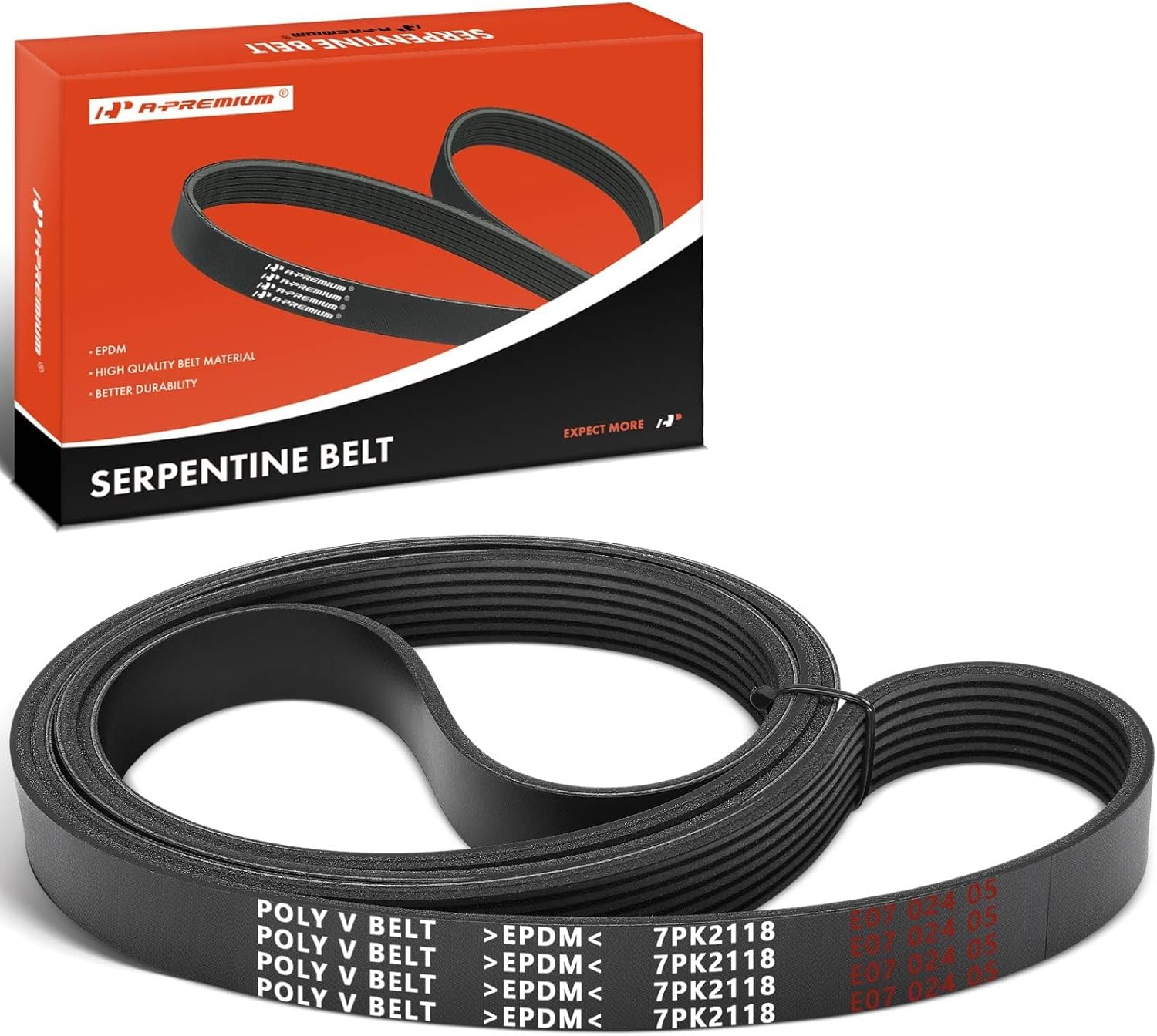 A-Premium 83.39 In Serpentine Belt for Toyota Tacoma Tundra 4Runner FJ Cruiser Land Rover Range Rover Audi A8 Quattro, 7-Rib, Gas Only