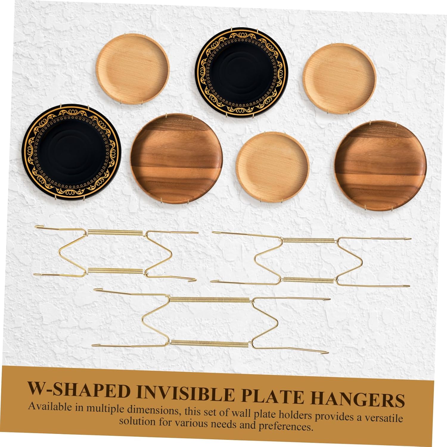 BESTOYARD 12pcs Invisible Plate Hangers Wall Mount Plate Holders Easy Installation with Wall Hooks Multipurpose for Home Decor