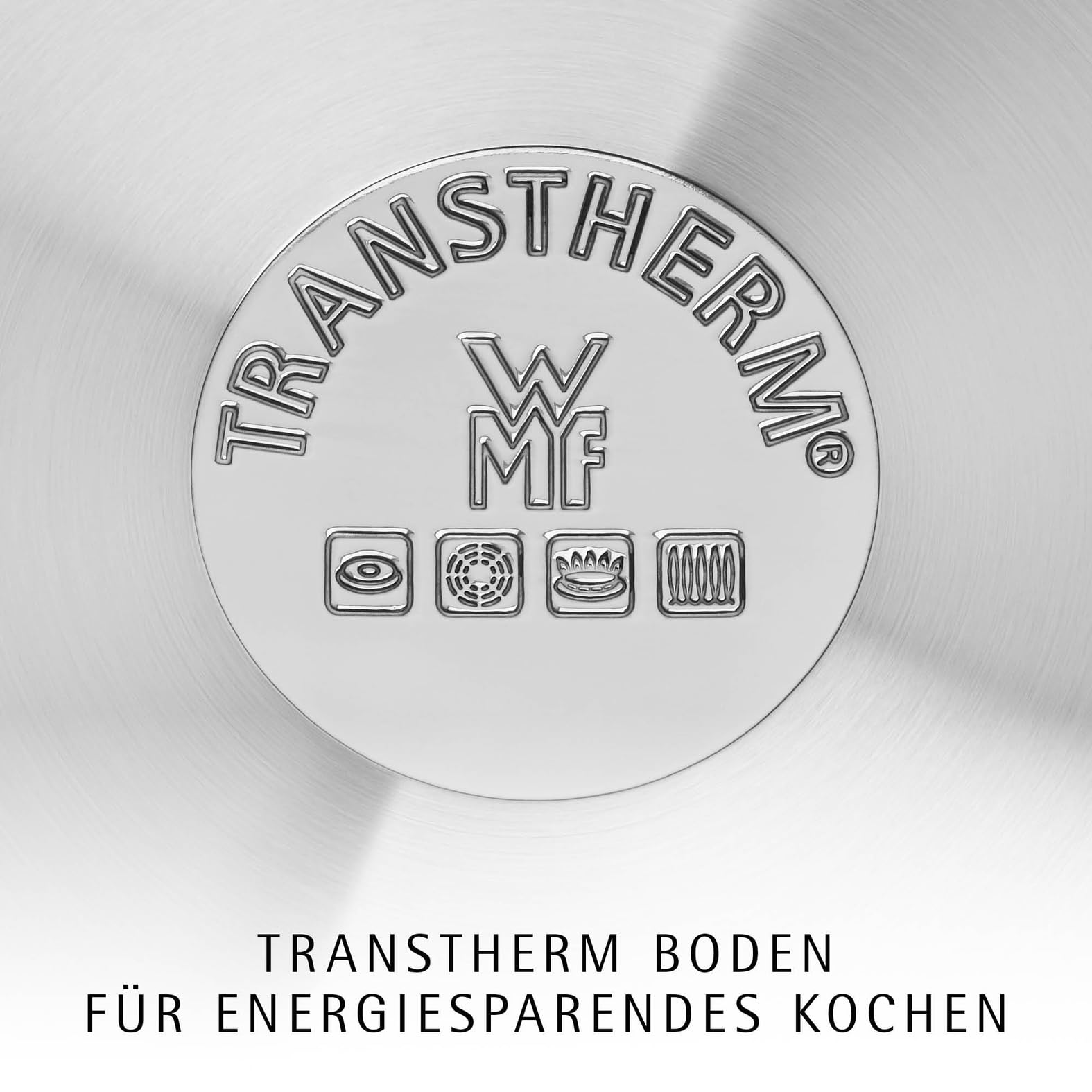 WMF Comfort Line Topfset Induktion 5-teilig, Kochtopf Set mit Glasdeckel, Cromargan Edelstahl mattiert, Skalierung, Induktions Töpfe Set stapelbar, unbeschichtet