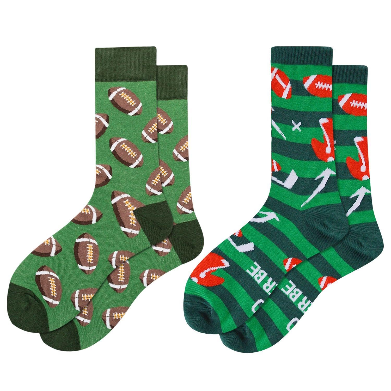 XMNIVATE 2 Pairs Of Men'S Rugby Socks, Cotton And Comfortable, Fun Sports And Leisure Socks, Non-Slip And Sweat-Absorbent, A Gift For Sports Enthusiasts.