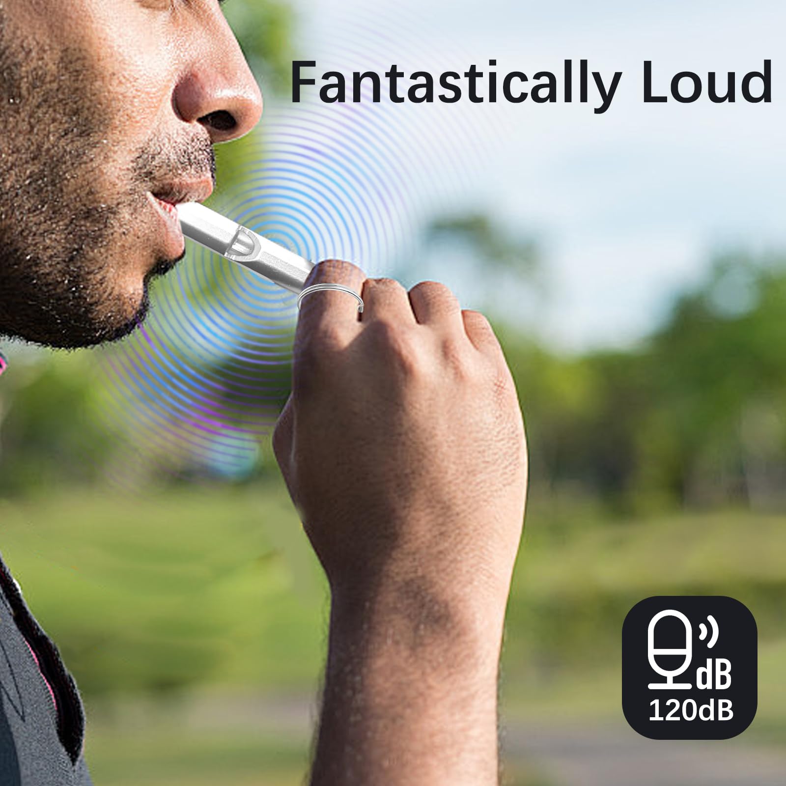 Sifflet à Double Tube Sifflet De Survie Extérieur Avec Porte-clés Sifflet De Sécurité à Double