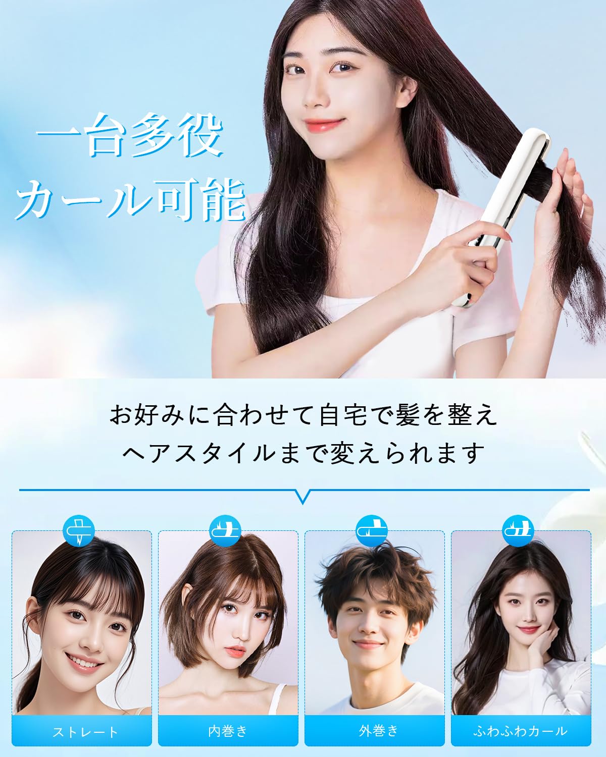 Amazon.co.jp: ヘアアイロン コードレス ミニ ヘアアイロン TYPE-C充電