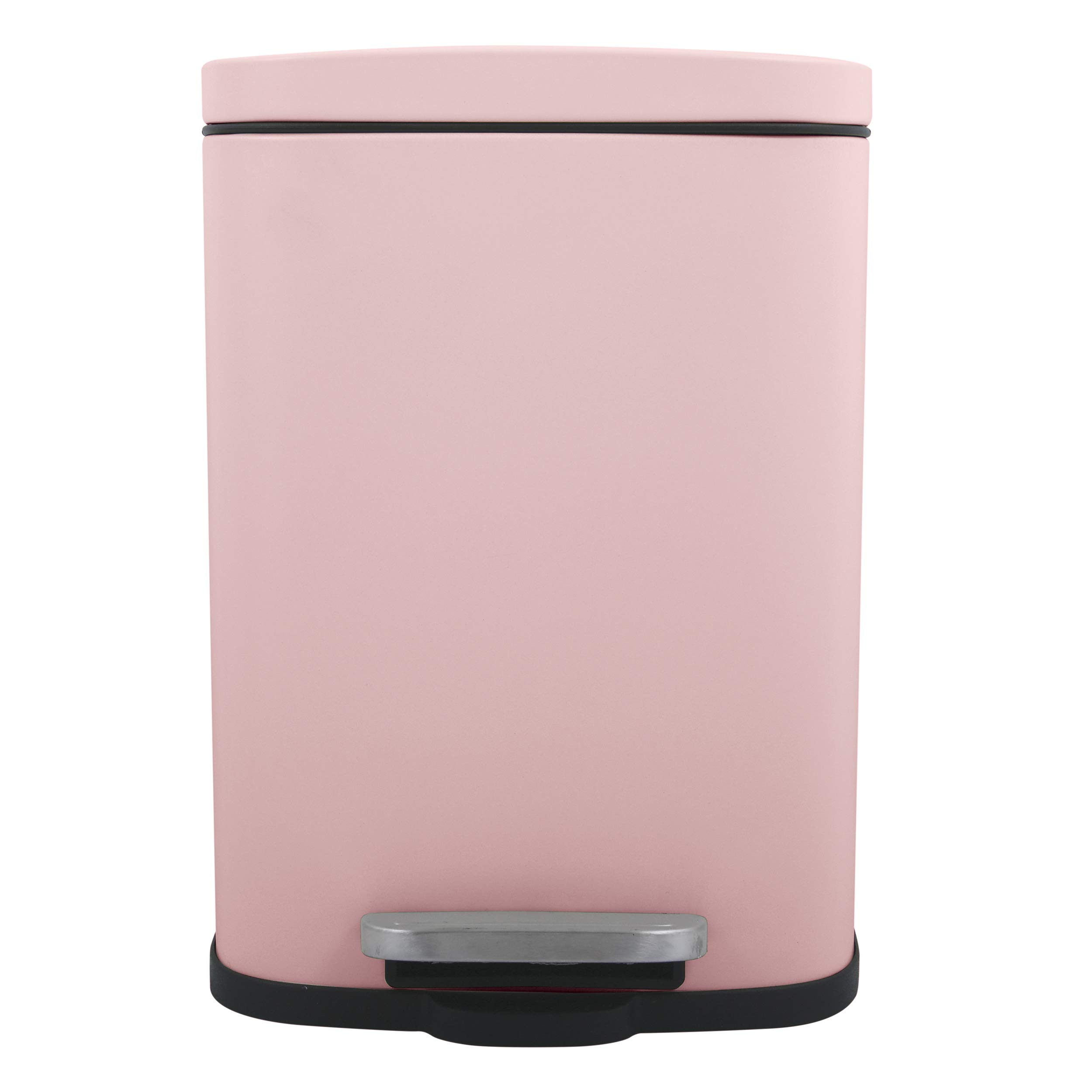 Spirella AKIRA Papelera pedal baño acero inoxidable cierre silencioso rosa mate 5 l