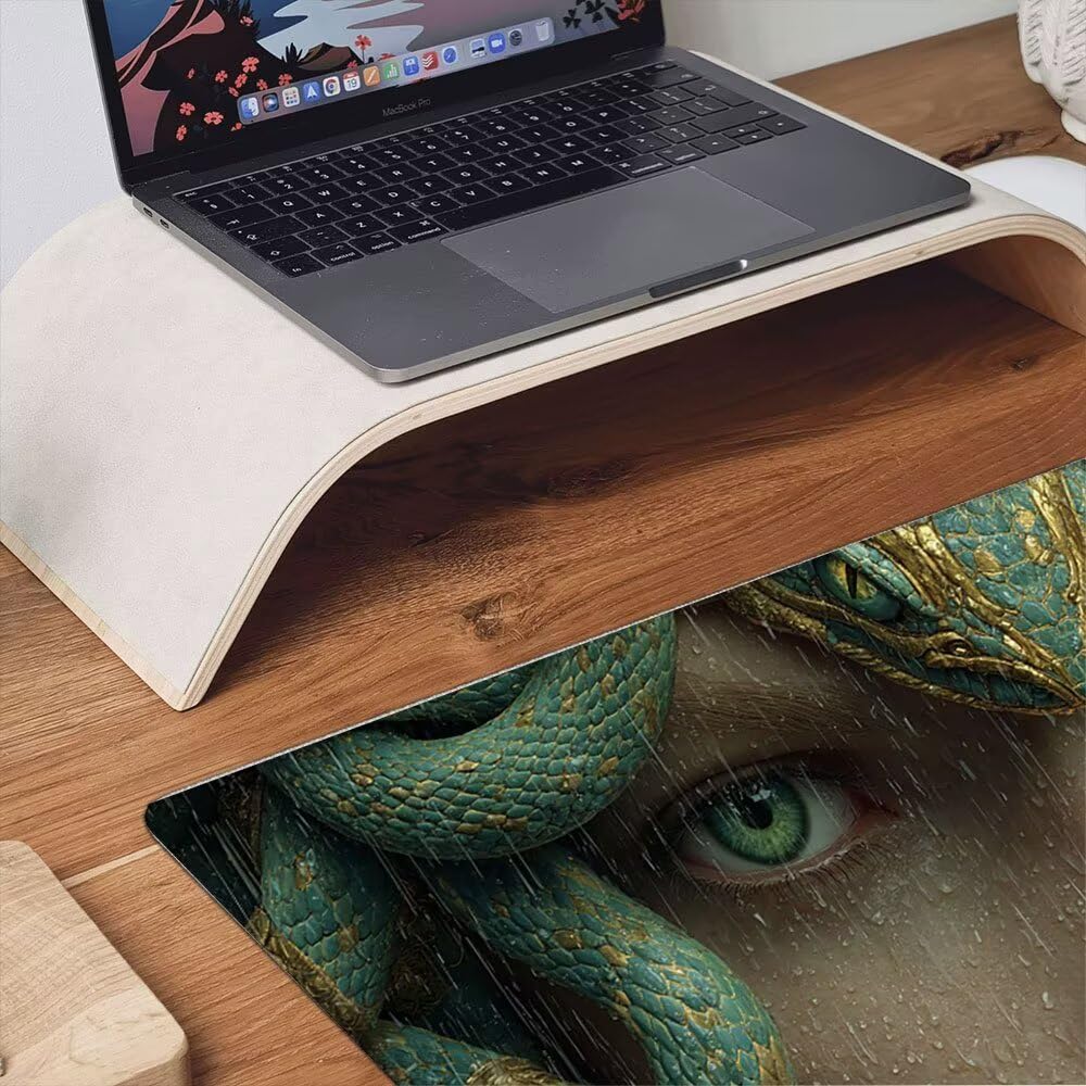 Podkładka pod mysz dla graczy, 1600x800mm XXL podkładka pod mysz do gier duża, zmywalna klawiatura biurowa mata antypoślizgowa gumowa wodoodporna, szyte krawędzie, gracz komputer PC, kobieta wąż