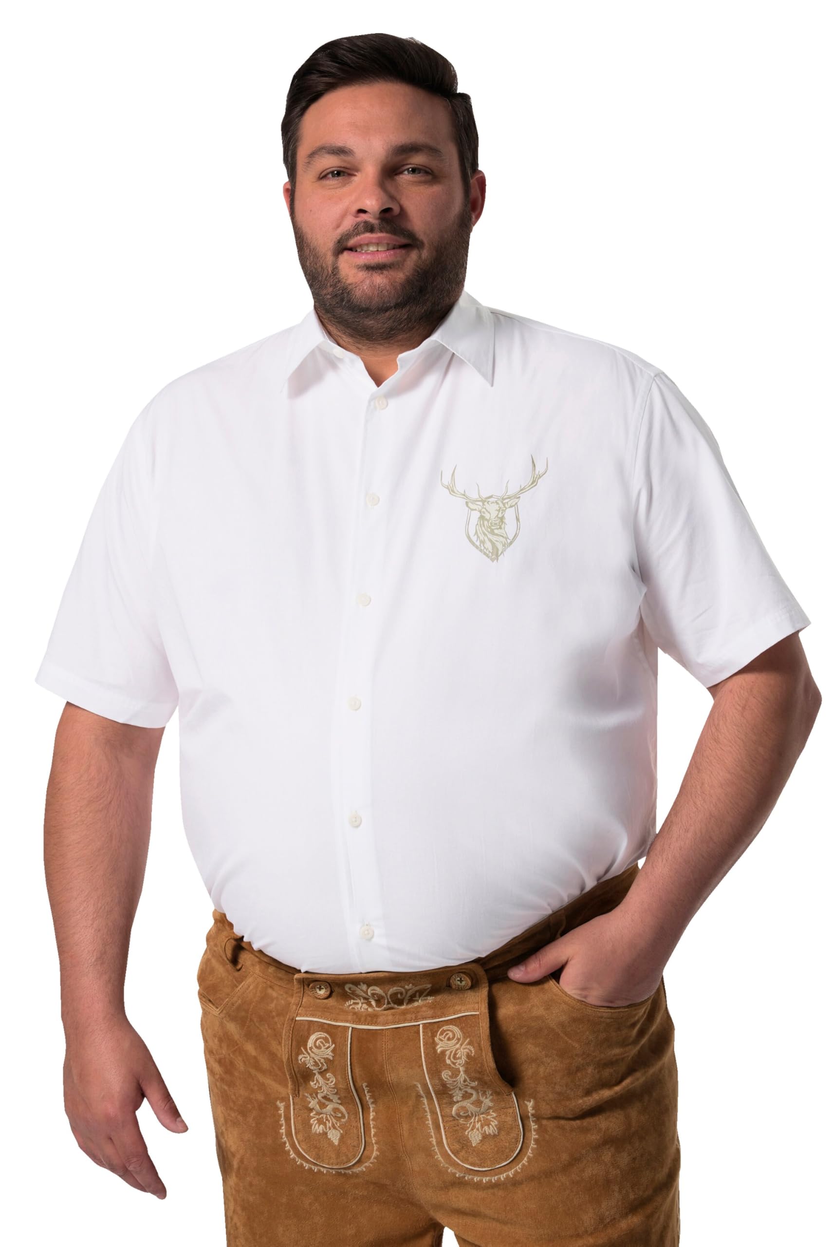 Men Plus Herren große Größen Übergrößen Menswear L-8XL Trachtenhemd, Halbarm, Kentkragen, Comfort Fit 831891