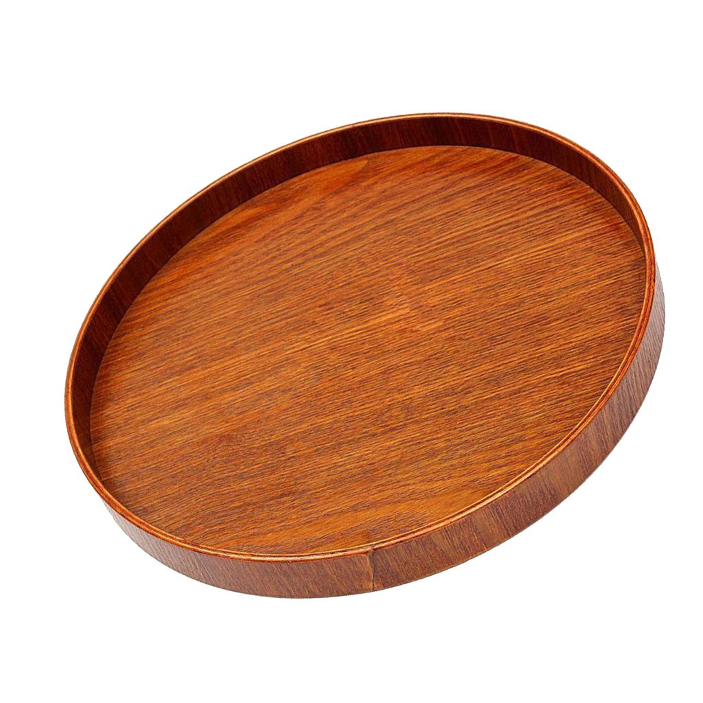 Whitleys Multifunctional Round Wooden Plate Breakfast Food Snack Fruit