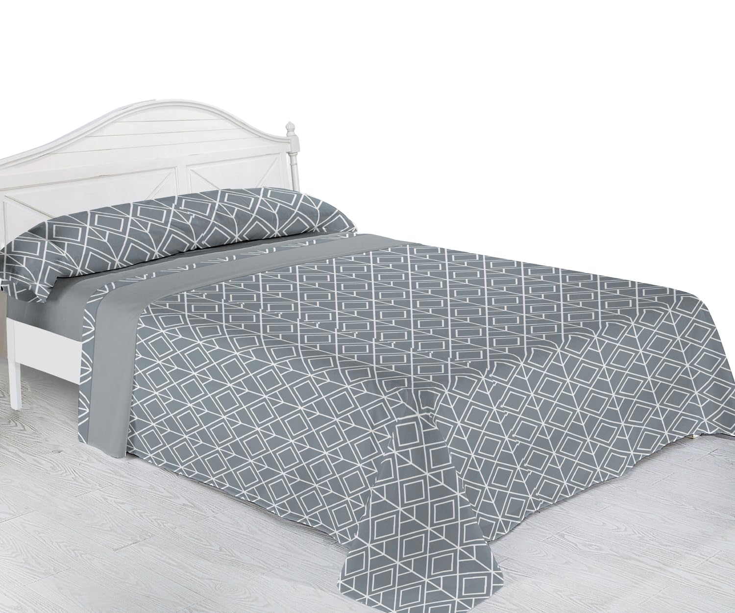 Montse Interiors, S.L. Juego de sábanas coralina en Tacto Seda o visón térmica 220gr (Soft Azul, Cama de 135x190/200) (Diamond Gris, para Cama de 135x190/200)