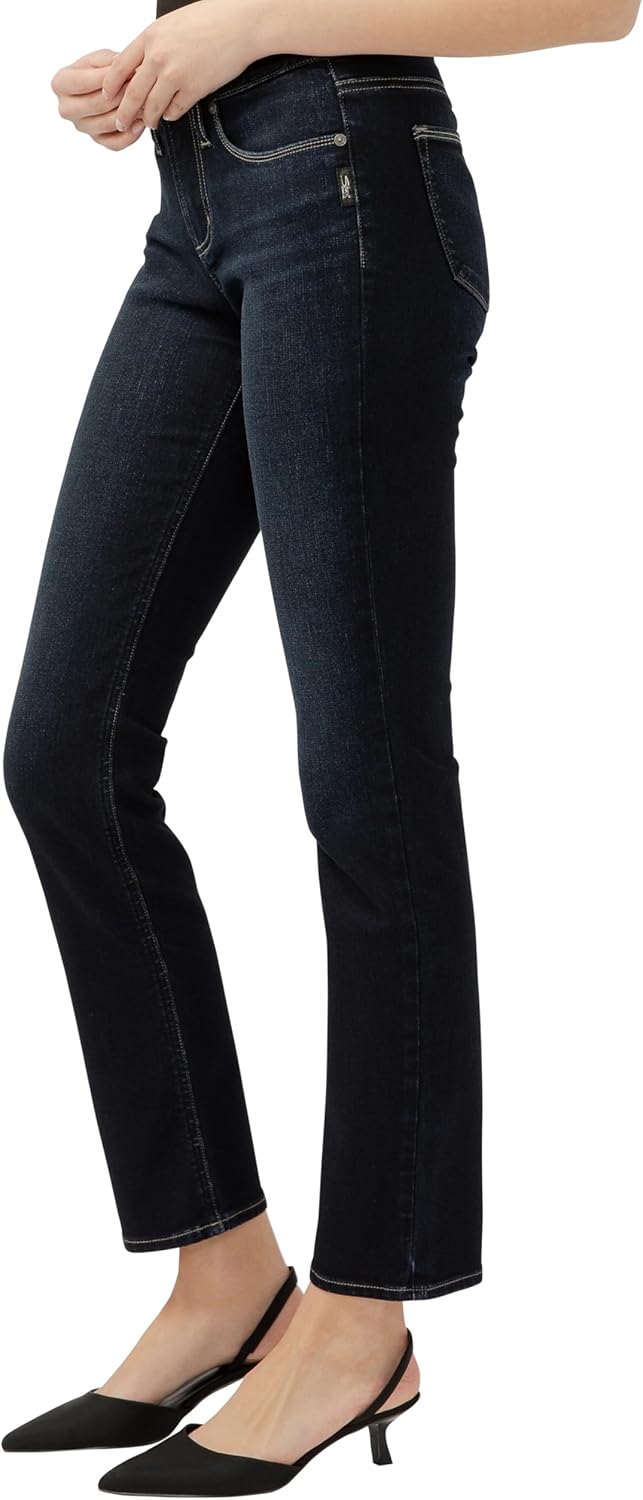 Silver Jeans Co. Women’s Suki Mid Rise Curvy Fit Straight Leg