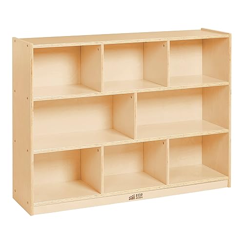 Miniatura 23 de ECR4Kids Gabinete de almacenamiento móvil de 8 compartimentos, 36 pulgadas, muebles de aula, gris lavado Gris (Grey Wash),Natural,Blanco Cal