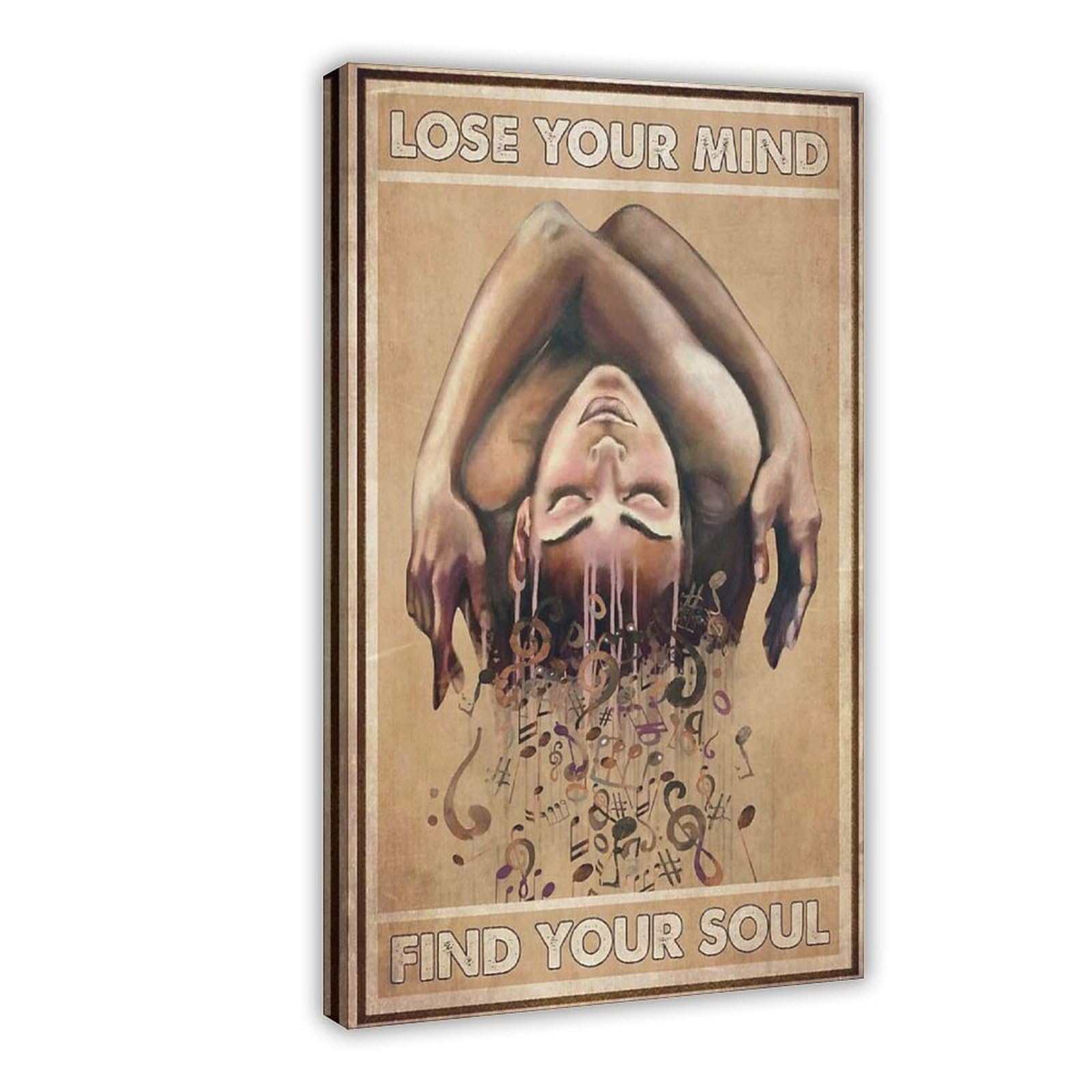 NEOHI Poster e stampe artistiche da parete in stile vintage con ragazza musicale, per camera da letto e ufficio, 40 x 60 cm