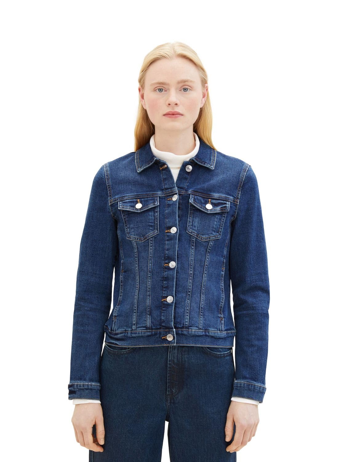 TOM TAILOR Denim Damska kurtka dżinsowa, 10119 - Used Mid Stone Blue Denim, M
