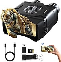 Vista 4 de GTHUNDER Night Vision Goggles Binoculars with Remote Monitor on App Crystal Clear 4K UHD Video & 52MP Full Color Photos on 4" HD Screen 10X Zoom