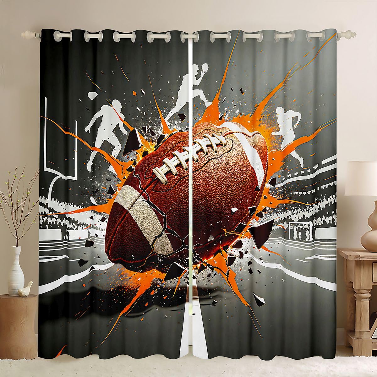 Homewish Tende oscuranti per bambini, motivo calcio 3D, 168 x 183 cm, per