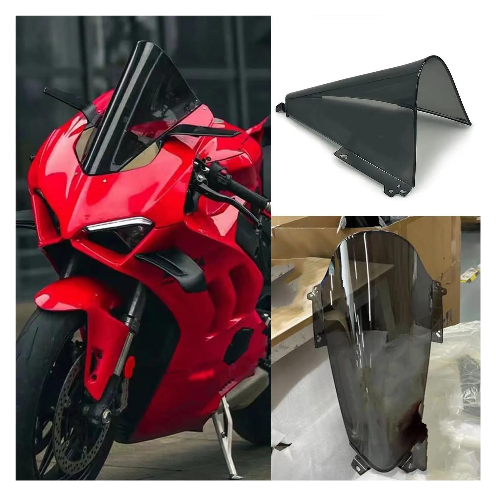 Spojler przedłużający szyba przednia Pasuje do Ducati Panigale V2 955 V4 RS V4R 998 V4S Corse 2018-2024 ekran przedniej szyby podwójna bańka Deflektor motocykla(2)
