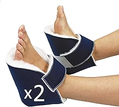 OrtoPrime Pair of Blue Anti-Decude Booties 2 Units – Protector Heels + Elbows Prevention Ulcers and Sores – Universal Anti-Decude Pads – Soft + Comfortable Anti-Decude Cushion