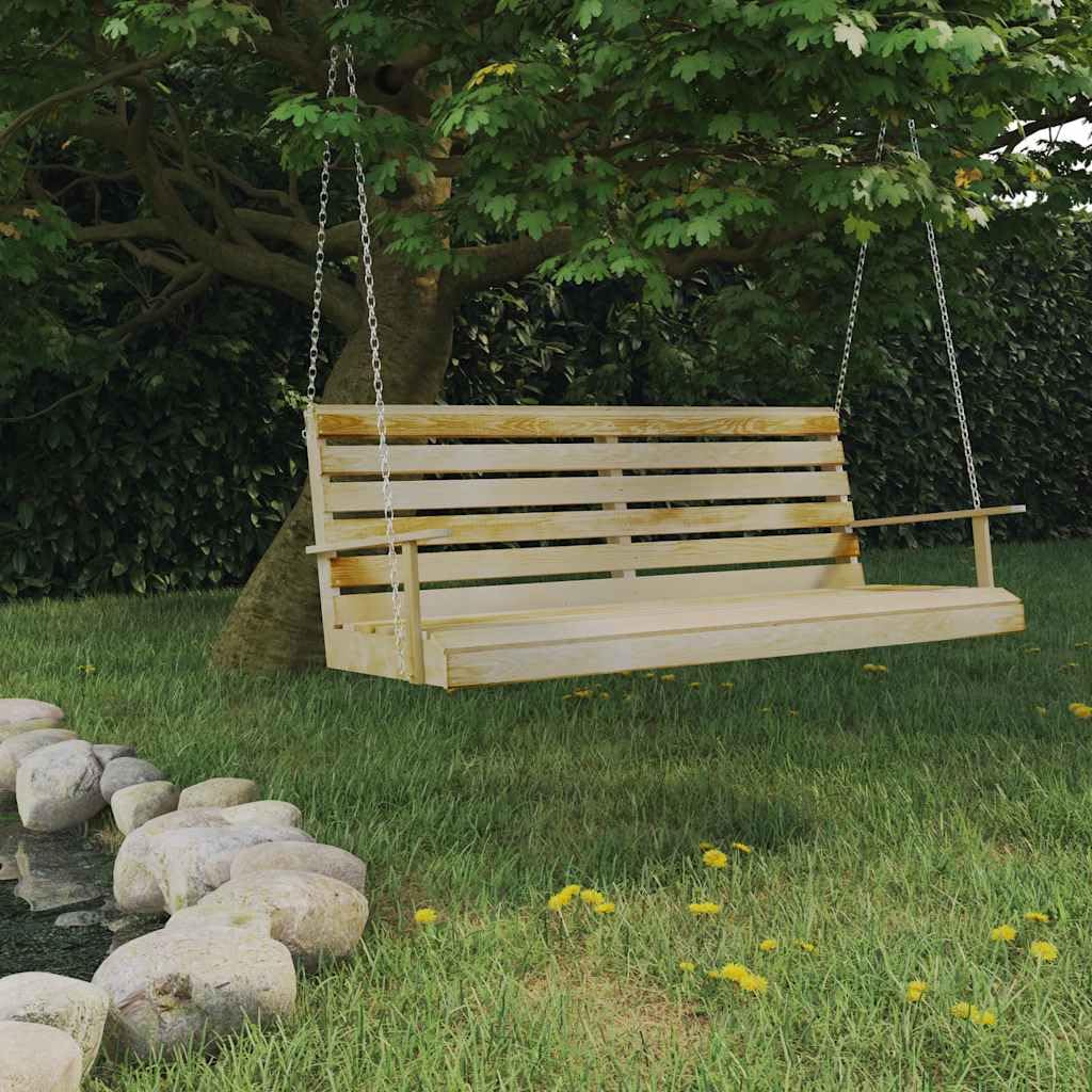 vidaXL Banco Balancín Columpio de Jardín Patio Terraza Balcón Asiento Silla Porche Decoración Adorno 155x65x60 cm Madera de Pino Impregnada