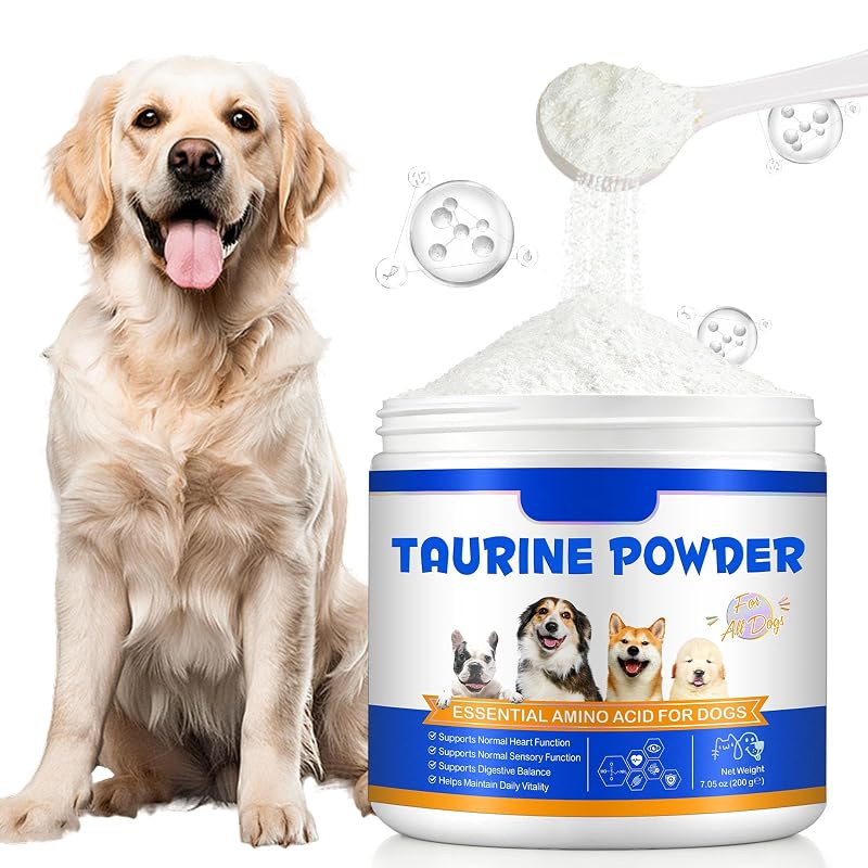Taurina em Pó para Cães MVCAFZVE, Alta Pureza e Sem Sabor, 200 g