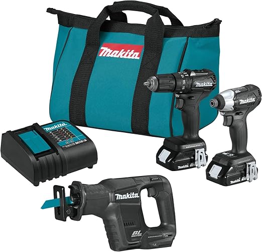 Makita CX203SYBXRJ 18V LXT® Lithium-Ion Sub-Compact Brushless Cordless 2-Pc. Combo Kit with Recipro Saw (1.5Ah)