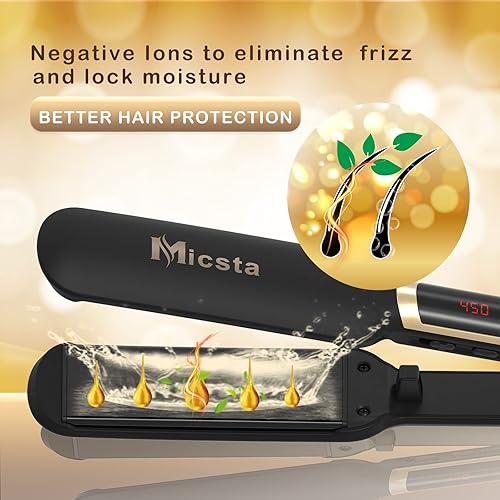 Miniatura 8 de Micsta Varita rizadora de 1 pulgada de largo para cabello largo y corto y plancha plana de 1.75 pulgadas de ancho para cabello grueso doble volatge