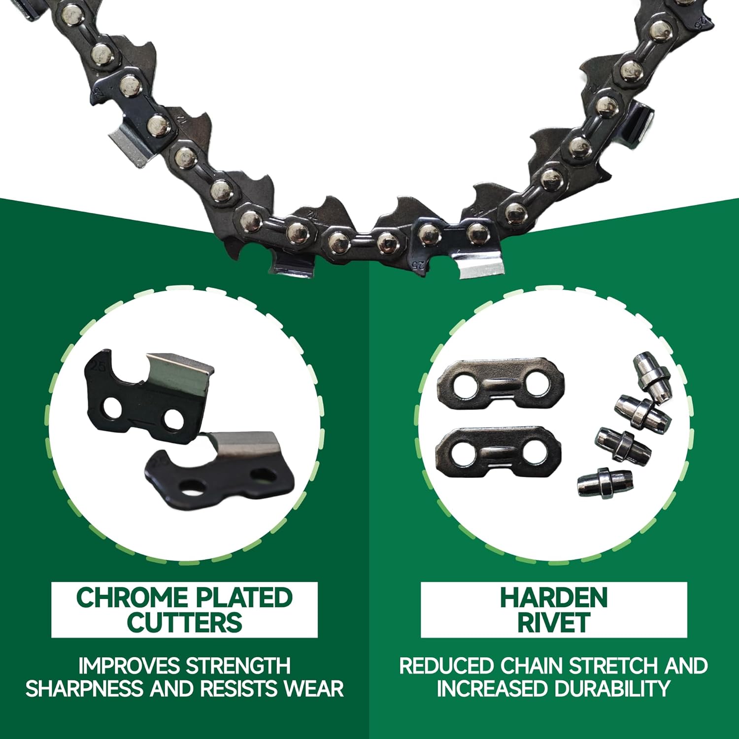 4 Pack 24 Inch Chainsaw Chain 3/8" Pitch .050" Gauge 84 Drive Links 24 Inch Replacement Low Kickback Saw Chains Compatible with Husqvarna 450 455 460 Rancher Poulan Echo Stihl MS 260 Makita and More