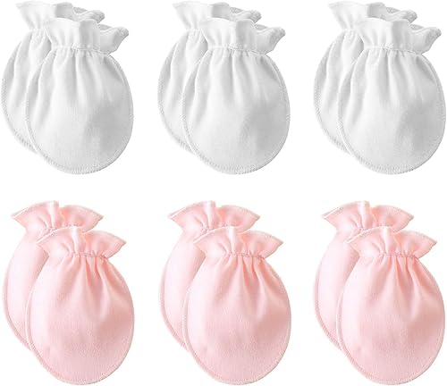Guantes de algodón para recién nacido, guantes de algodón para niños y niñas