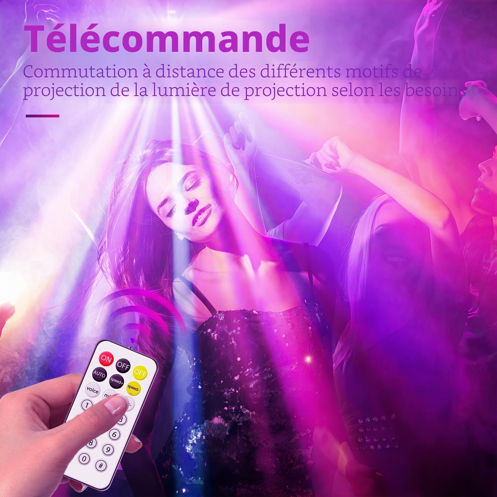 Lumière discothèque, T115 lumière pour fêtes, avec lumière LED RVB, projecteur DJ, commande musicale, lumières DMX, pour KTV, réunions de famille, mariages, anniversaires, Halloween