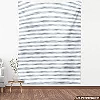 Vista 4 de Ambesonne The Yard, tela a rayas de Harbour por The Yard, pincelada abstracta, líneas horizontales náuticas, imagen suave, material resistente al