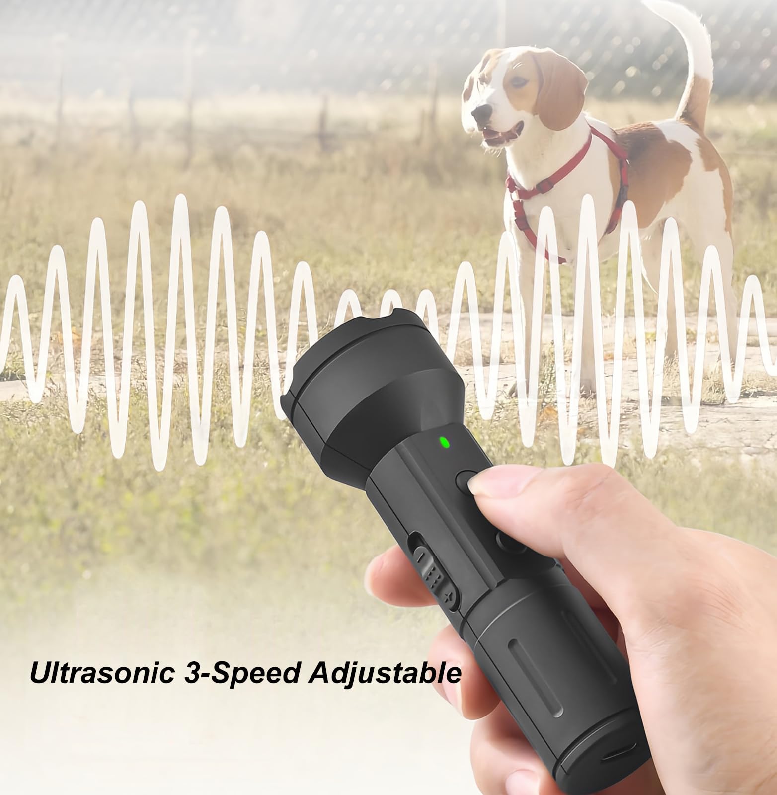 Lancoon Ultrasonic Anti Barking Device with Flashlight Mode 3 Adjustable Frequencies Dog Repeller Behavior Training for Small Medium Large Dogs Indoor Outdoor - Image 3