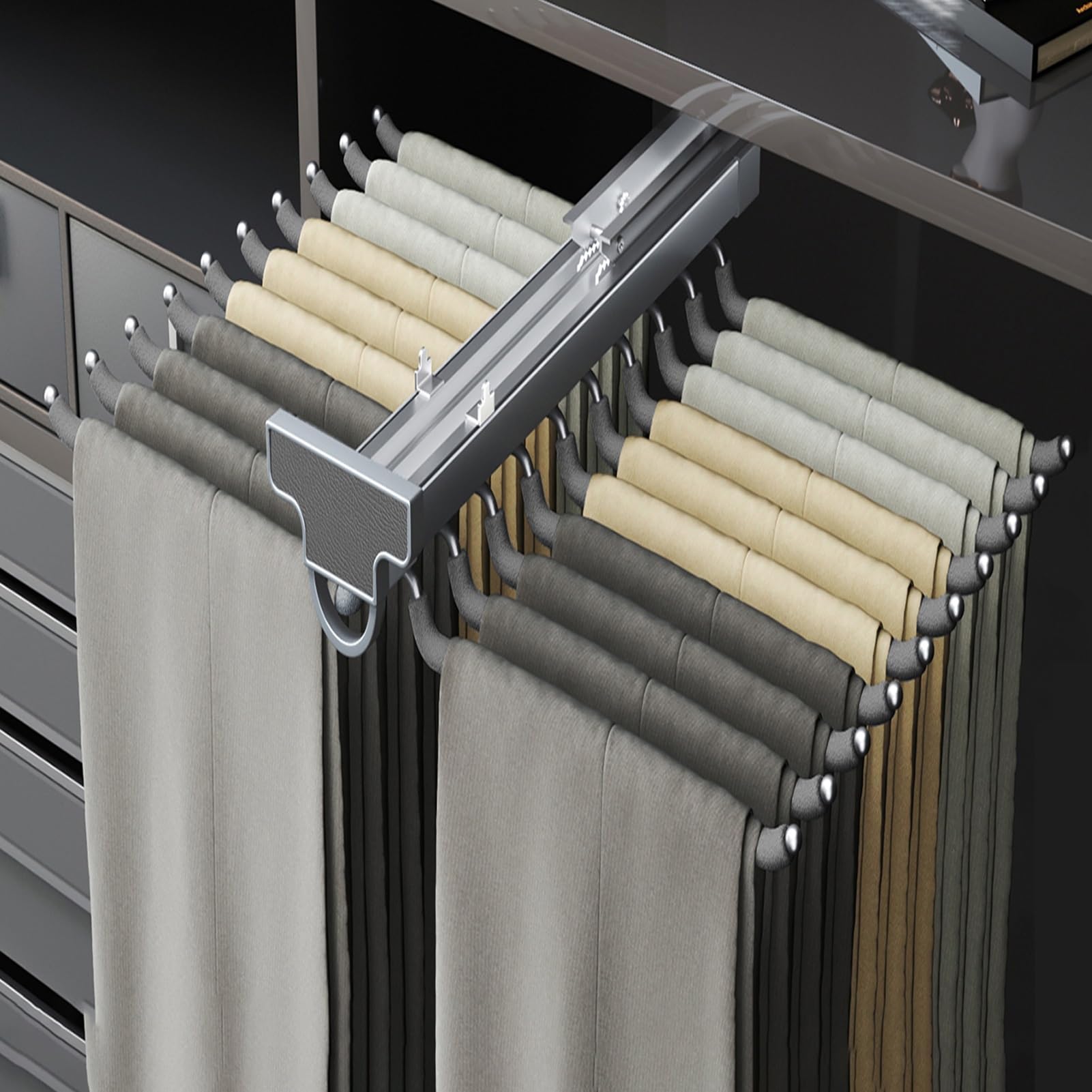 Rack de serviettes de rail de tige de placard coulissant pour dressing organisé et net