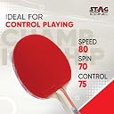 STAG ICONIC Championship Table Tennis Racket | 6 Ply Plywood | High Control | Intermediate Players | Red/Black gallery image