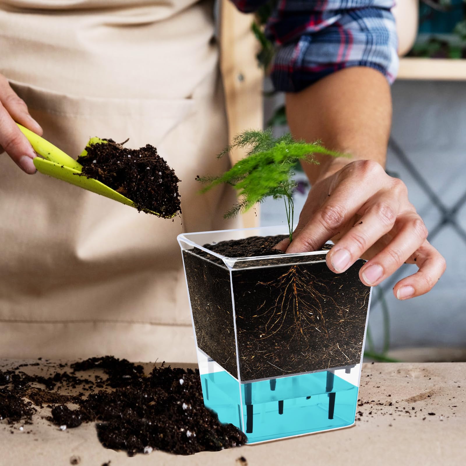 Snapklik.com : IWNTWY Self Watering Pots Set, 3 Pack 5/4.1/2.7 Inch ...