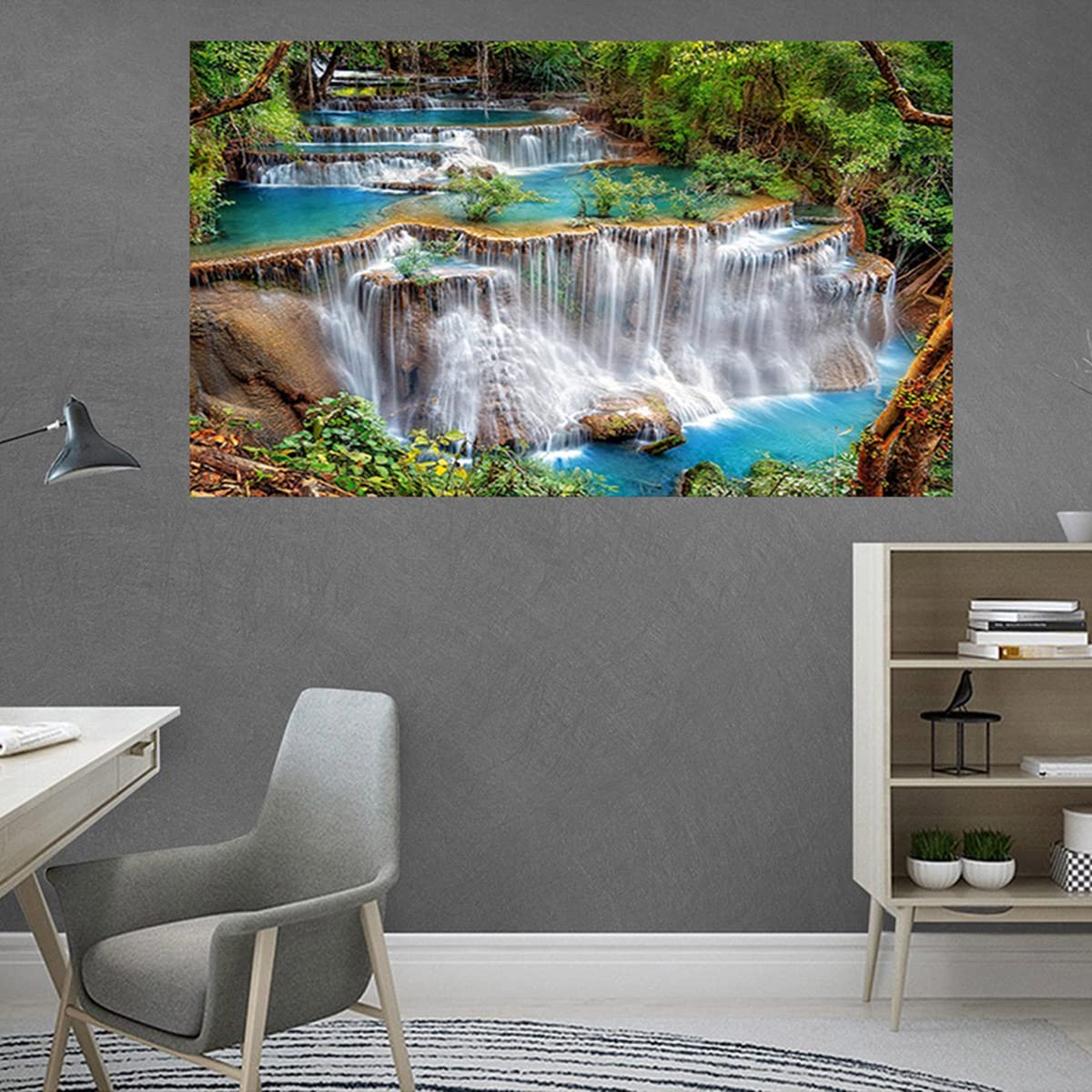 Instarry 5D Diamond Painting - Cascata Scenario Naturale - Kit Completo 60x40 Cm, Diamanti Rotondi, Tela HD, Senza Cornice