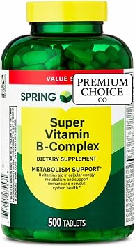 LightSpring Spring Valley Super B-Complex Tablets, 500 Count Dietary Supplement with Exclusive Vitamins & Minerals A to Z - Better Ligth&Spring Guide 2 Items