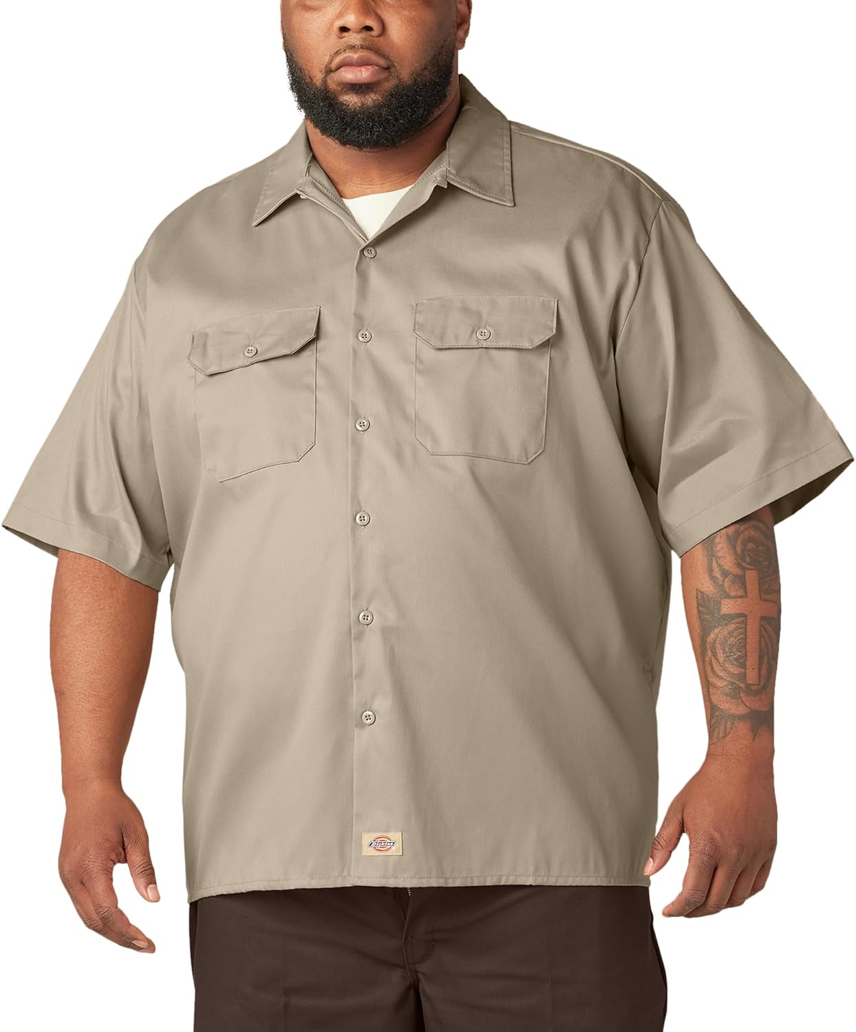 Dickies Men's Short Sleeve Flex Work Shirt – Mechanic & Construction Button Down Shirt, Durable Twill - Image 4