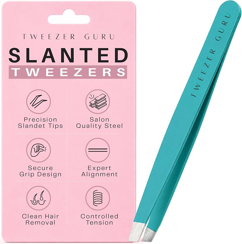 Pinça de precisão TWEEZER GURU com ponta chanfrada, aço inoxidável, Teal, 1 unidade