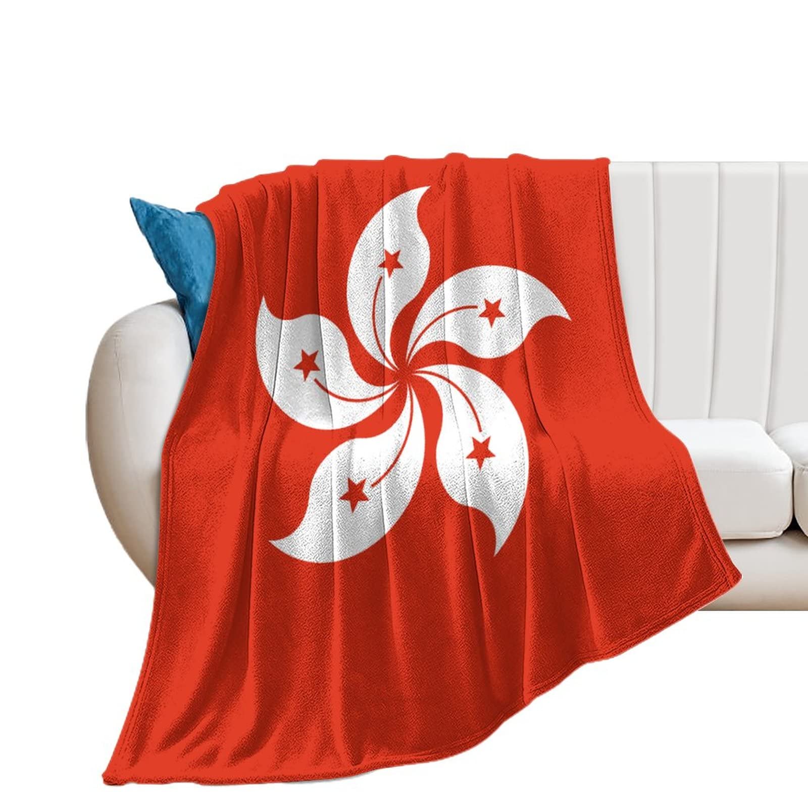 Couverture drapeau Hong Kong en flanelle douce 178x203cm