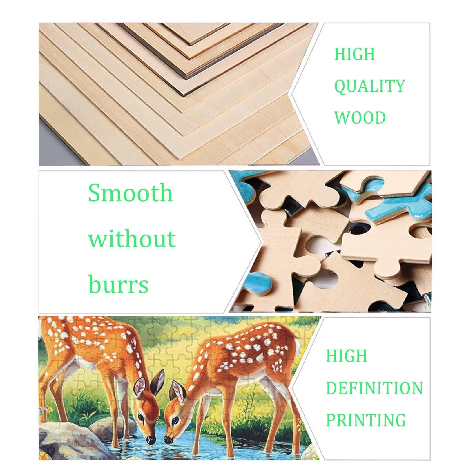 Puzzle 2000 sztuk leśnych jeleni (2), drewniane puzzle XXL 99,5 x 70,5 cm, puzzle dla dorosłych, pakowane z doskonałą pielęgnacją, stymuluje pamięć i koncentrację, puzzle 2000, pomysł na prezent dla