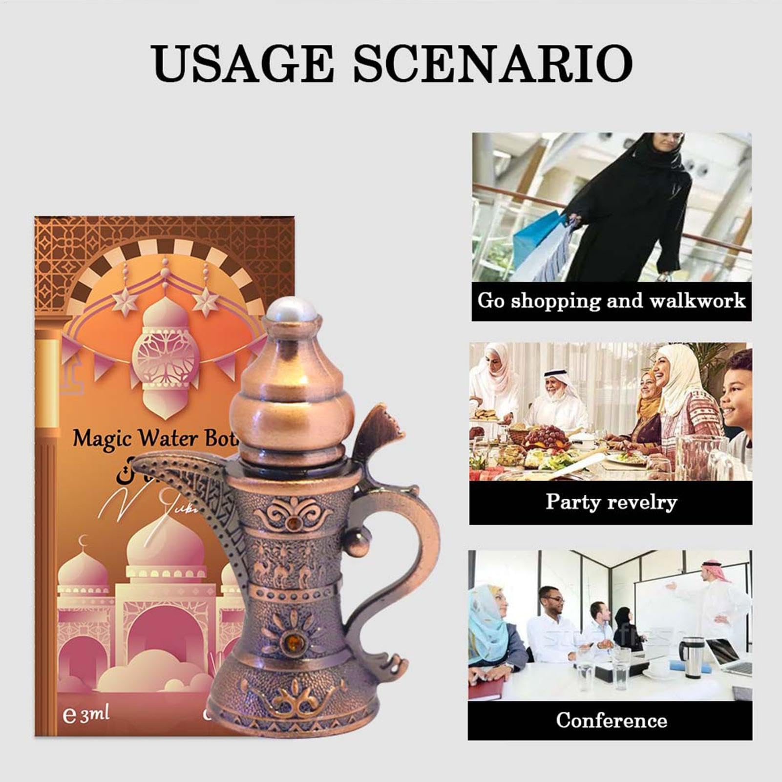 Luksusowe arabskie perfumy, egzotyczne bliskowschodnie perfumy damskie, ręcznie robione olejki perfumowe o długotrwałym zapachu, perfumy Her Eau De, orientalne piżmowe drzewo sandałowe, dla mężczyzn i