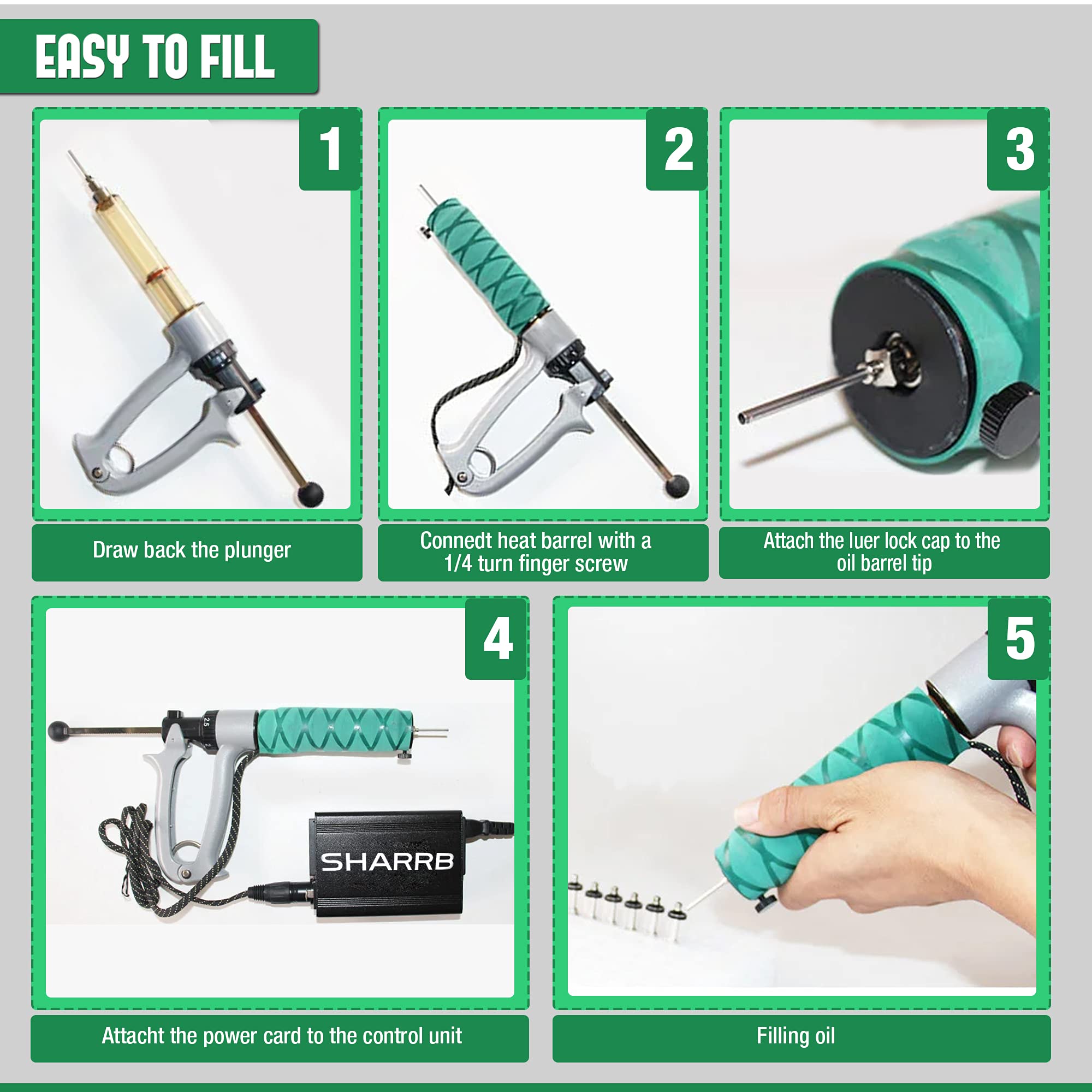 Sharrb Cartridge Filler Syringe Oil Cartridge Semi Automatic Gun